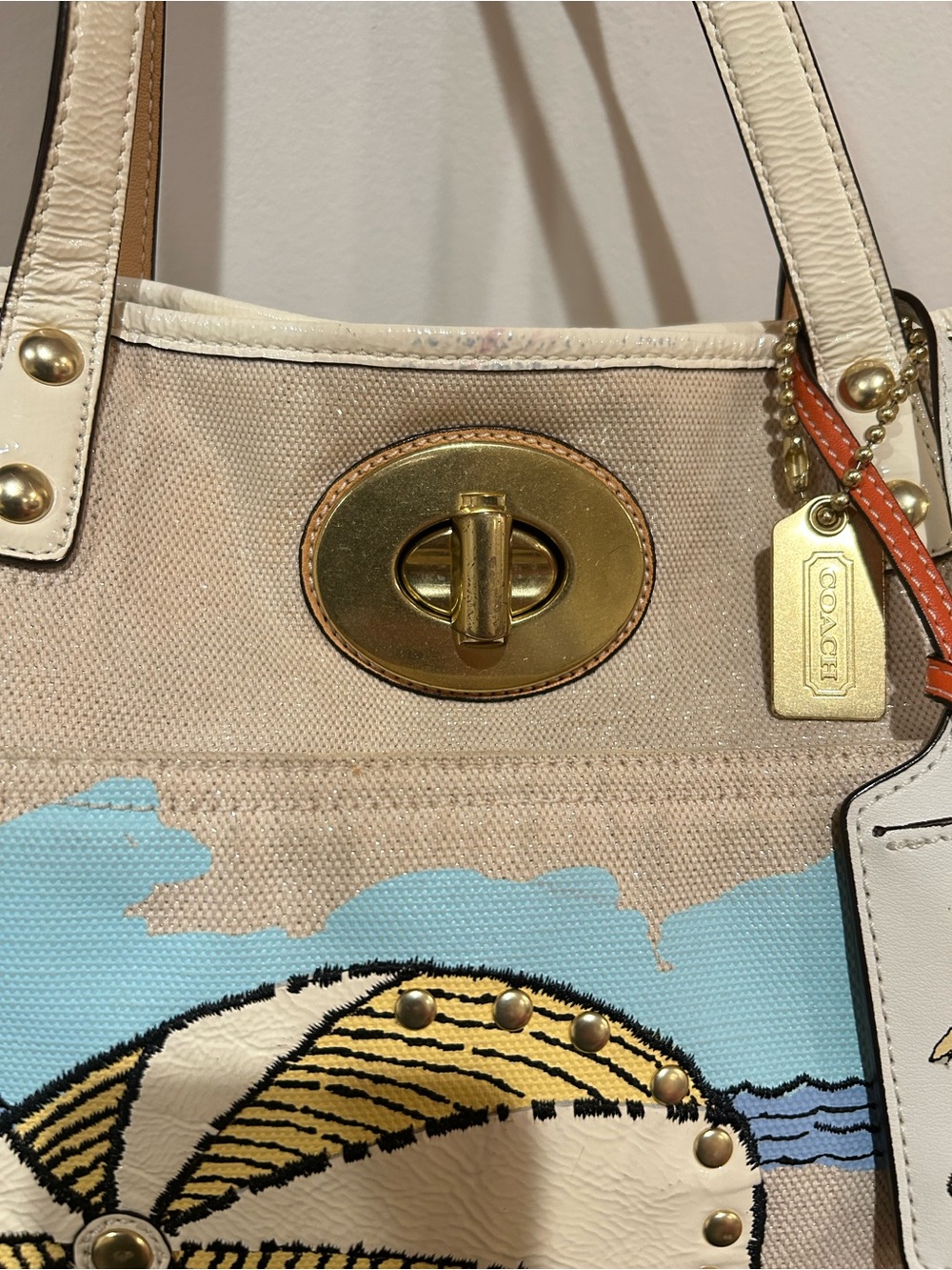 Coach Pierre Le-Tan Beach Umbrella Canvas Tote (Style# 14962) limited-edition - Picture 10 of 16